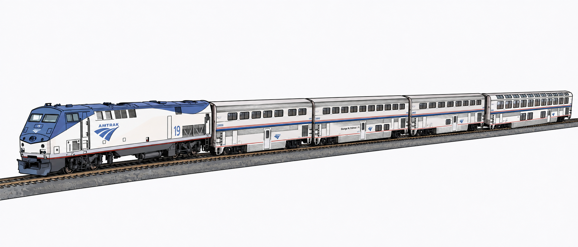Amtrak Long Distance model train set