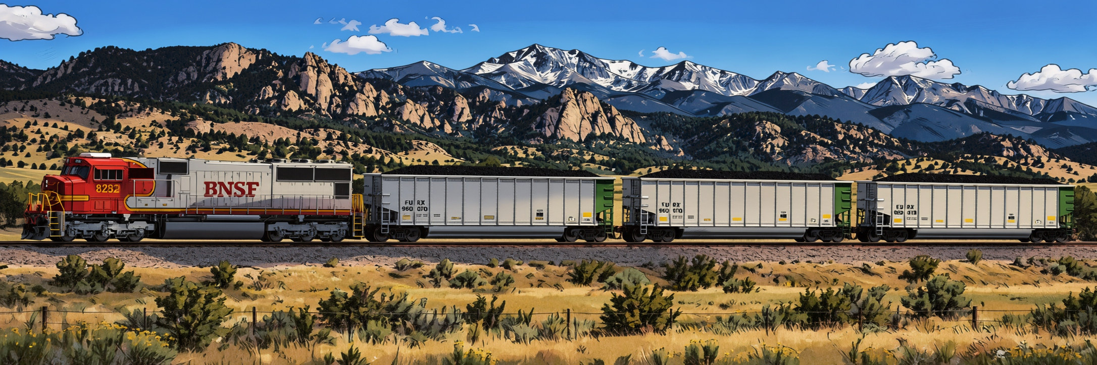 HO Scale BNSF Coal Train model train set