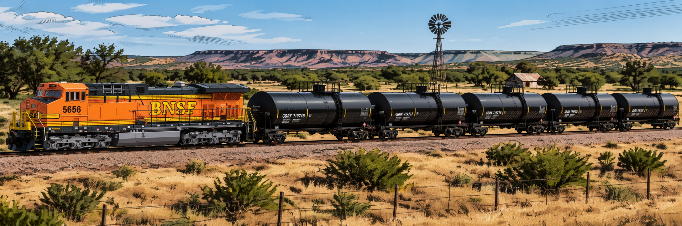 N Scale BNSF Oil Train model train set