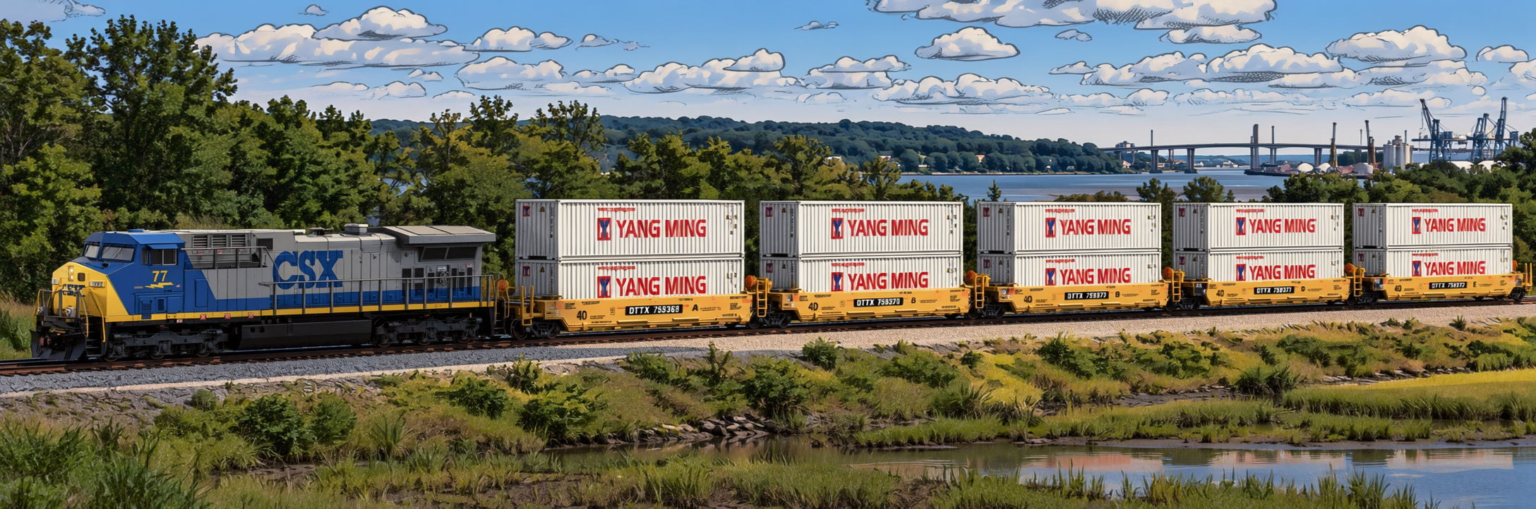 N Scale CSX Stacks model train set