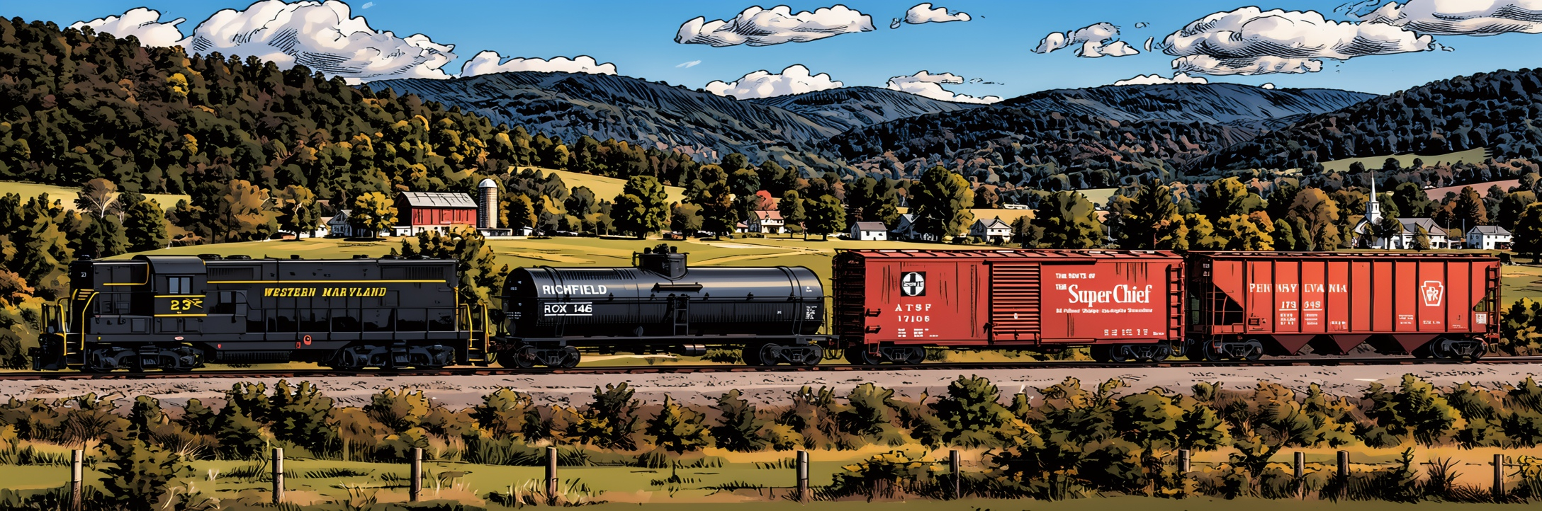 HO Scale Western Maryland Freight model train set