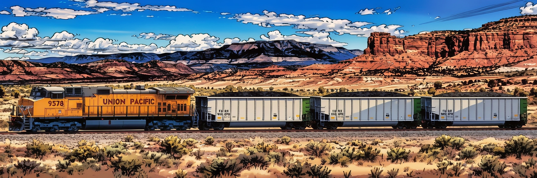 HO Scale UP Coal Train model train set
