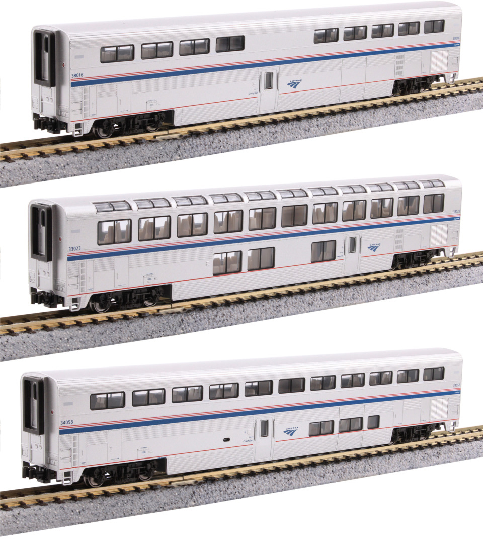 Three Amtrak Phase VI Superliners