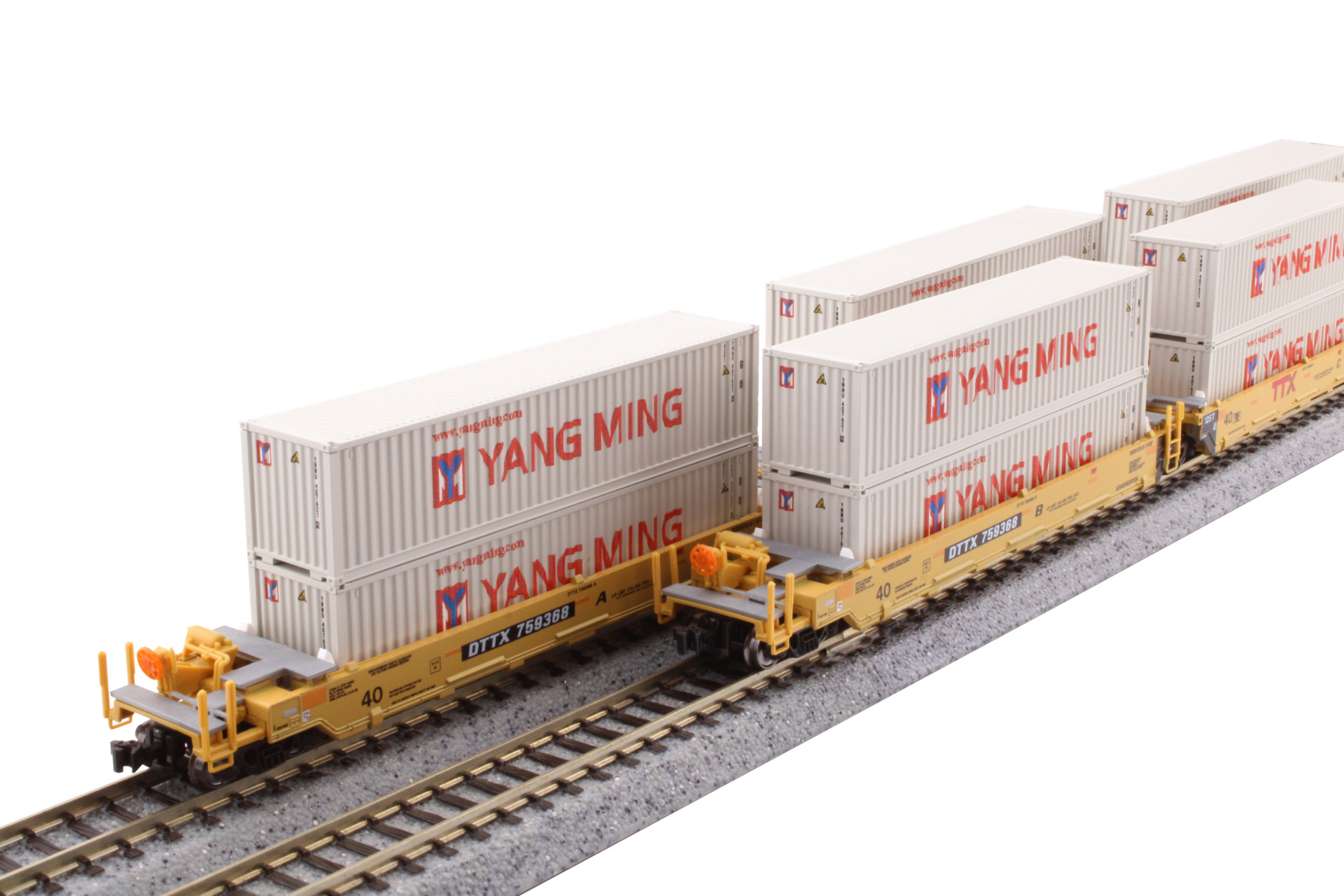 TTX 5-Unit Well Cars With 40' Containers
