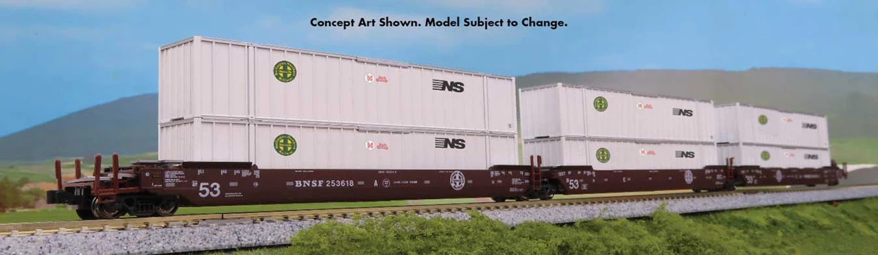BNSF 3-Unit Well Car with 6 53' Containers 